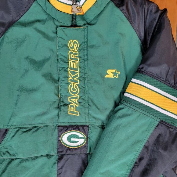 Vintage 90s Starter Pro Line NFL Green Bay Packers Pullover Winter Jacket - L - Picture 7 of 15